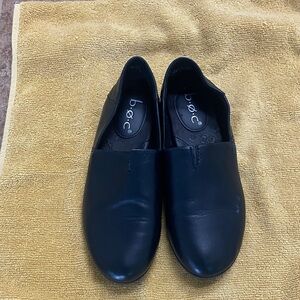 b.o.c. Black Leather Slip-On Shoes